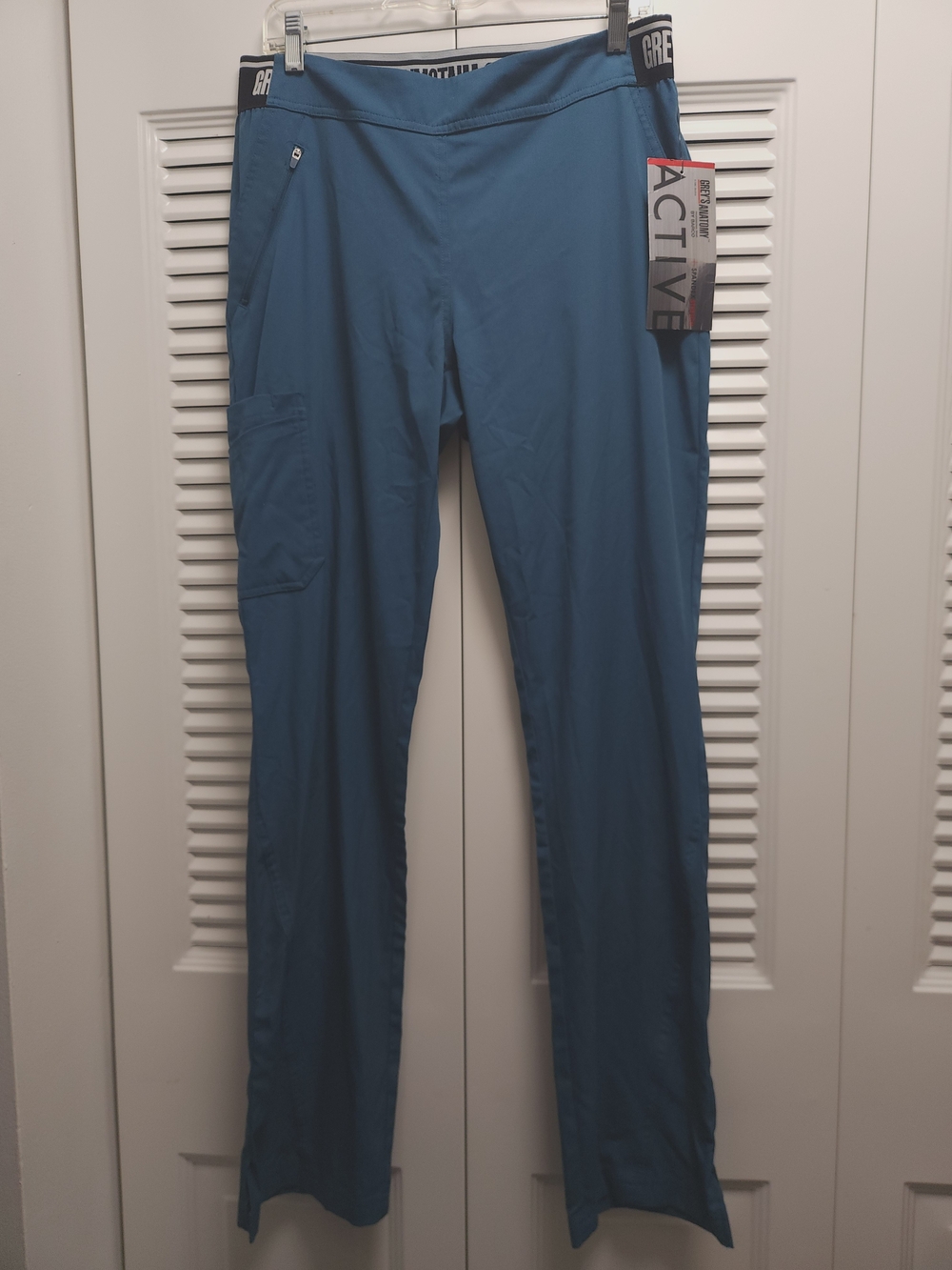 NWT Grey’s Anatomy by Barco Active Scrub Pants MT Teal Stretch Cargo